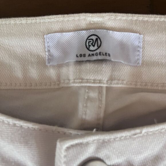 NWT RFM MIA Raw Hem Bootcut Cropped Jeans Tummy Control Off White Size 16 NEW - Picture 3 of 16